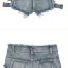 Women Summer Letter Ripped Denim Shorts