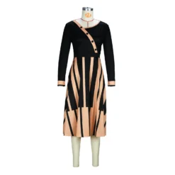 Sexy Fashion Digital Printed V-Neck Half-Sleeve Women's Dress