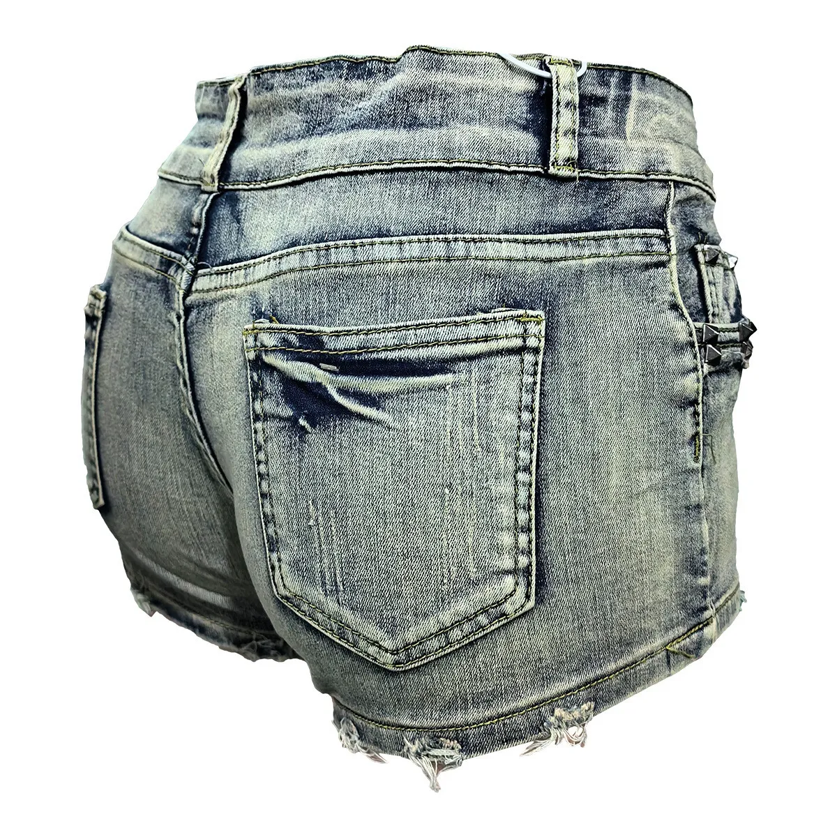 Denim Mid Rise Fashion Women's Denim Shorts - Image 2