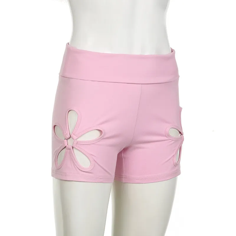 Fashionable Hollow Floral Shorts Outdoor Wear Patchwork Ring Casual Sweatpants - Image 13