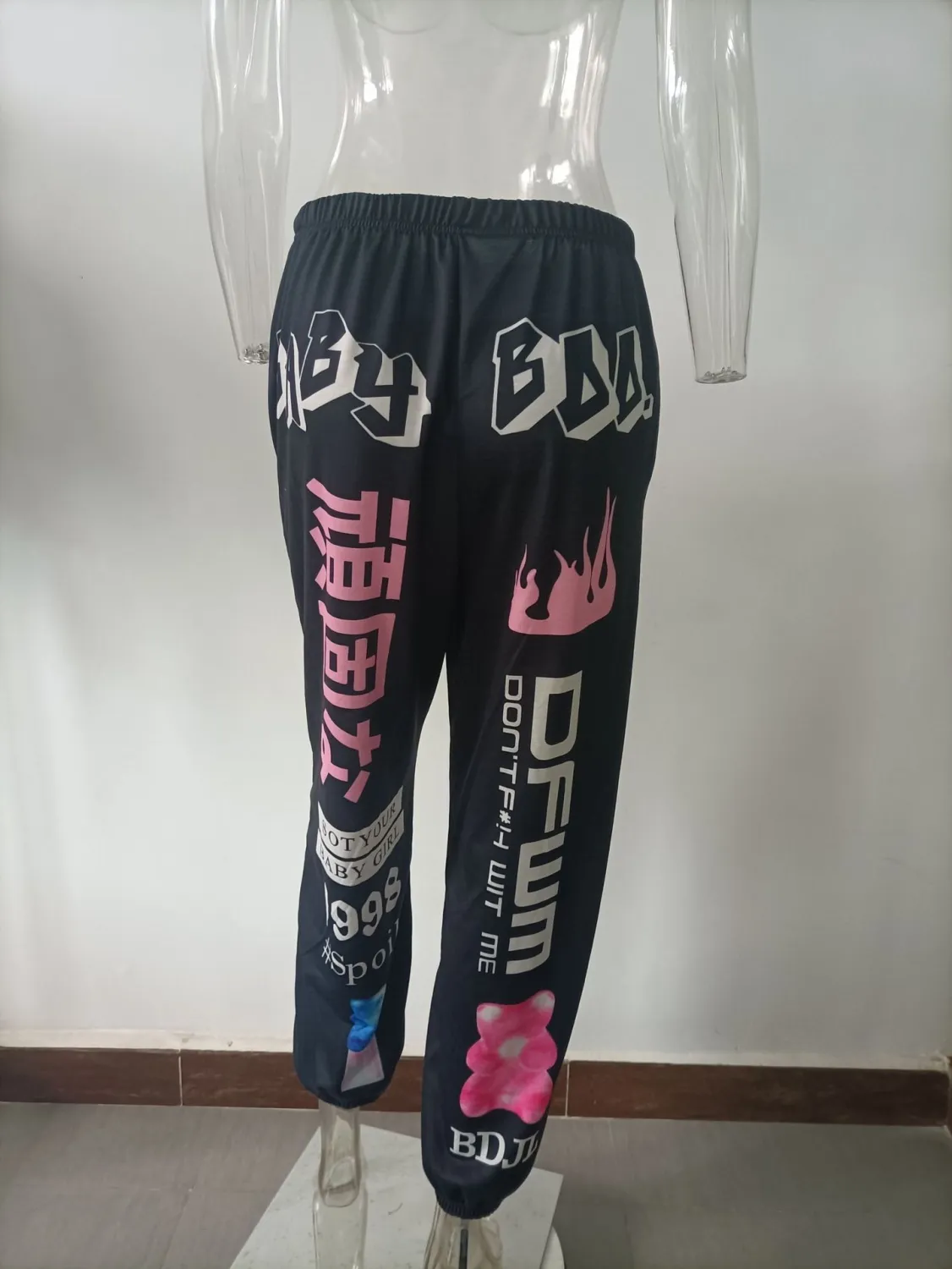 Autumn Winter Women's Printed Fashion Elastic Waist Sports Casual Harem Pants For Women - Image 19