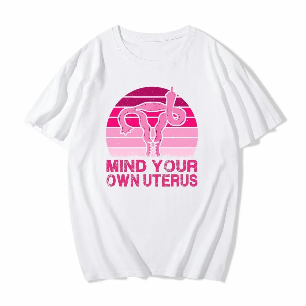 Mind Your Own Utters Anti-Abortion Roe Wade Letter Print Cotton White T-Shirt Plus Size - Image 9