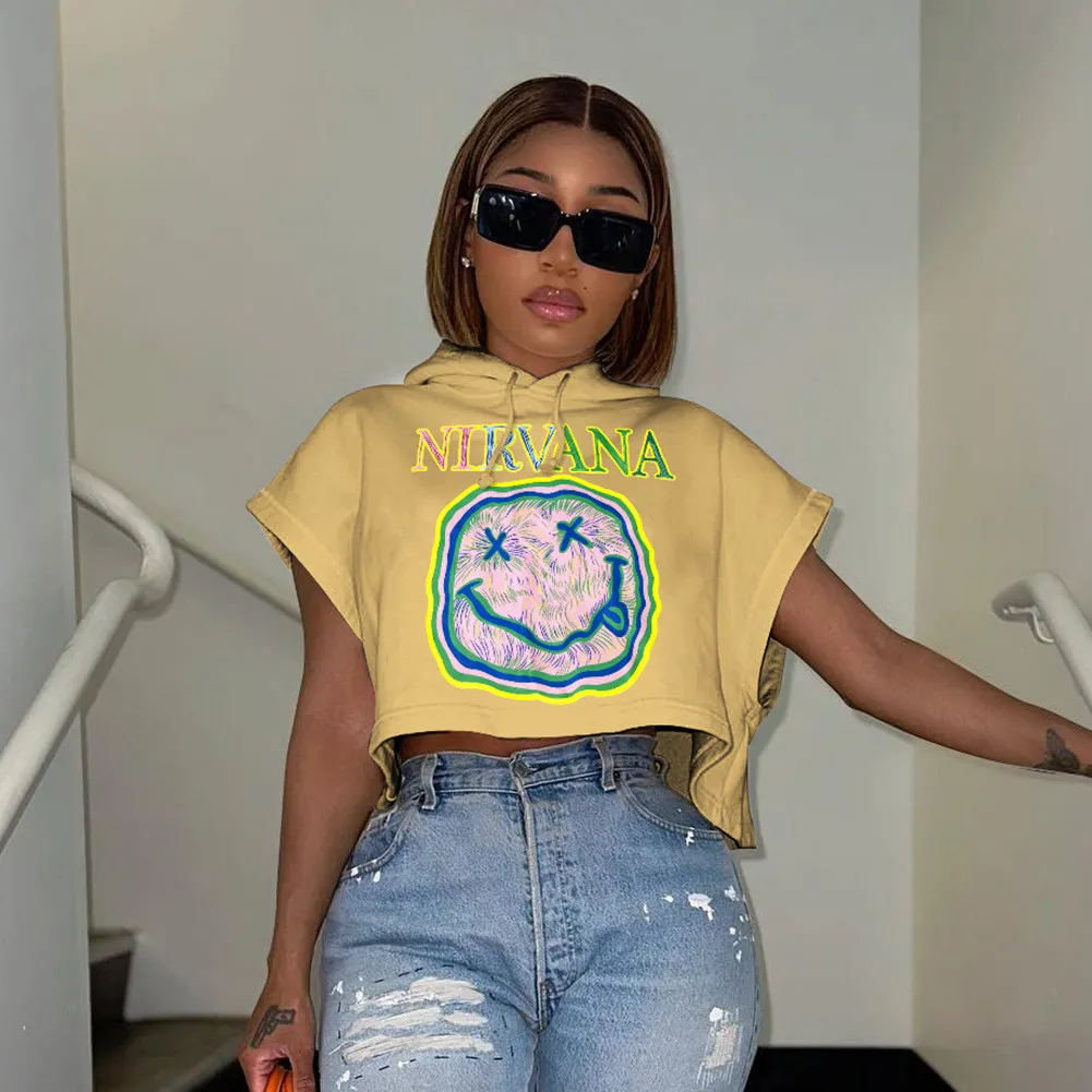 Women Summer Printed Short Sleeve Hooded T-Shirt - Image 11