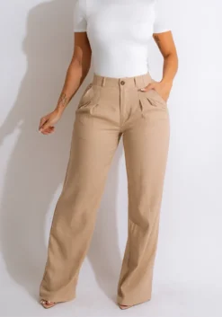 Women'S Fashion Casual Loose Straight Pants Solid Color Casual Pants
