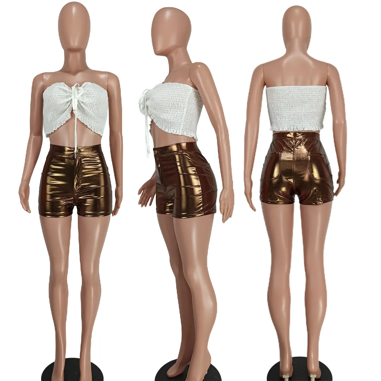 Ladies Sexy Fashion Casual Solid Color Mini Shorts - Image 4