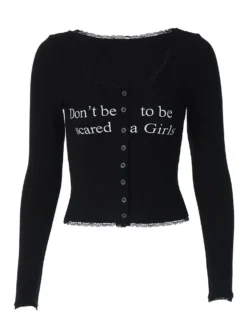 Autumn Fashion Trend U-neck Long-sleeved Knitting Cardigan Buttoned Slim T-shirt Top