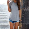 Women Round Neck Short Sleeve Top