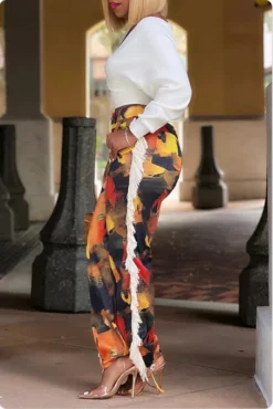 Women Tassel Printed Pants