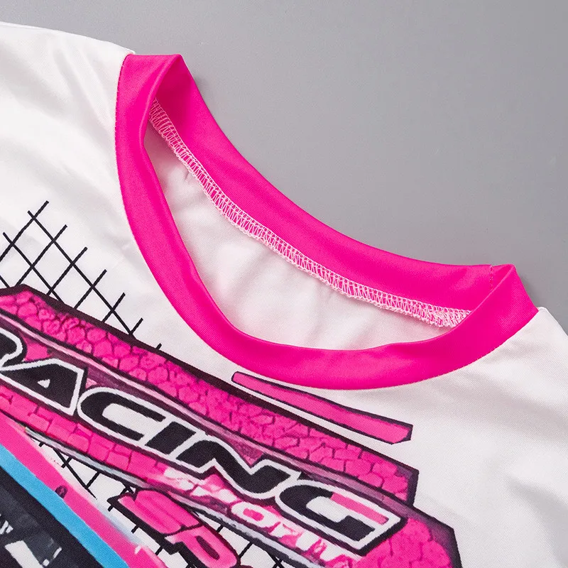 Women Summer Color Contrast Print T-shirt Top - Image 16