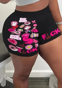 Women's Digital Positioning Print Mini Shorts Cartoon Print Shorts