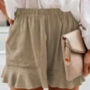 Summer Casual High Waist Pleated Loose Shorts