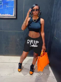 Women's Fashion Letter Print Summer Casual Shorts