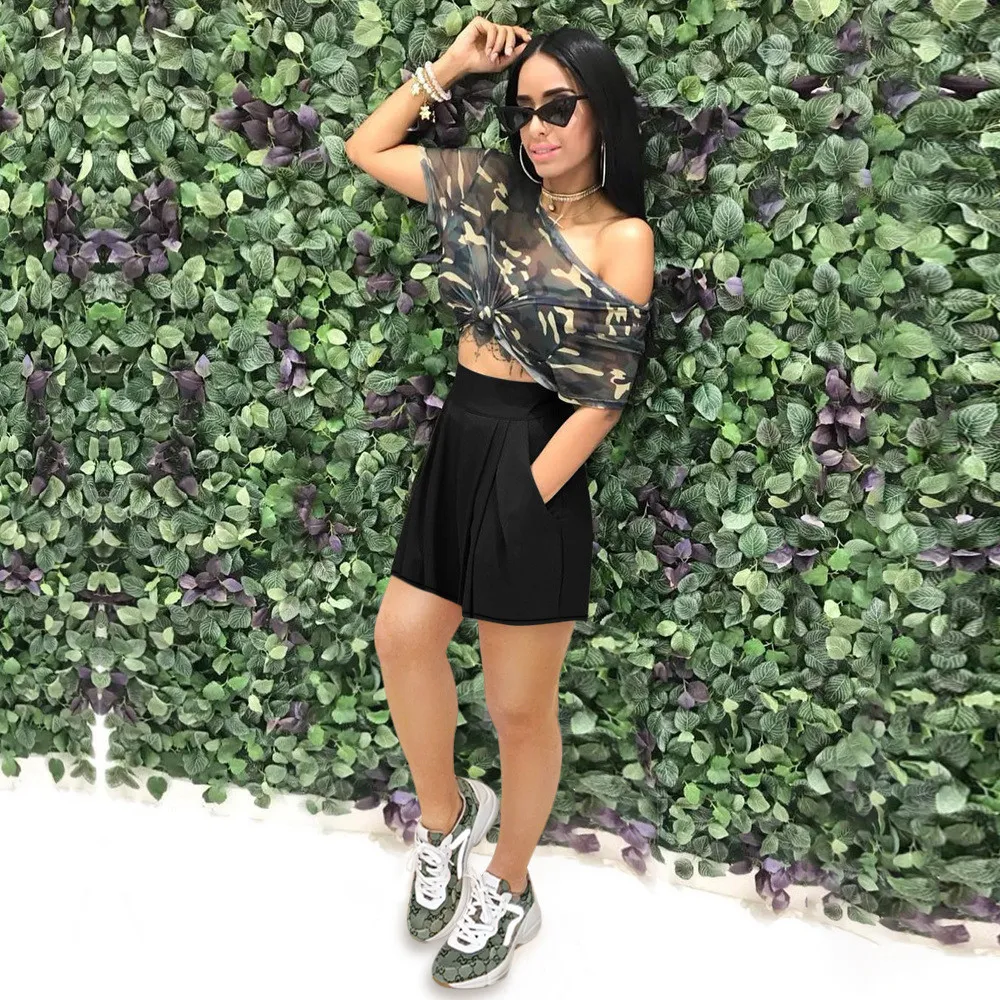 Spring Summer Women'S Casual High Waist Solid Color Shorts For Women - Image 4