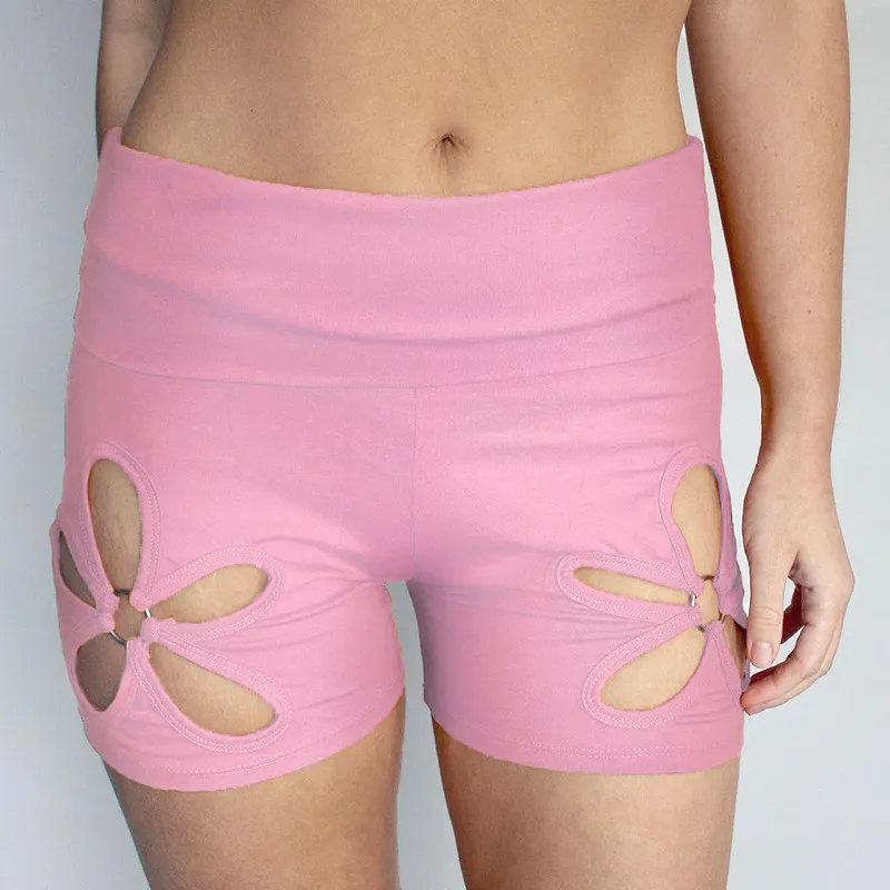 Fashionable Hollow Floral Shorts Outdoor Wear Patchwork Ring Casual Sweatpants - Image 7