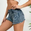 Sexy Casual High Waist Stretch Plus Size Ripped Women Denim Shorts