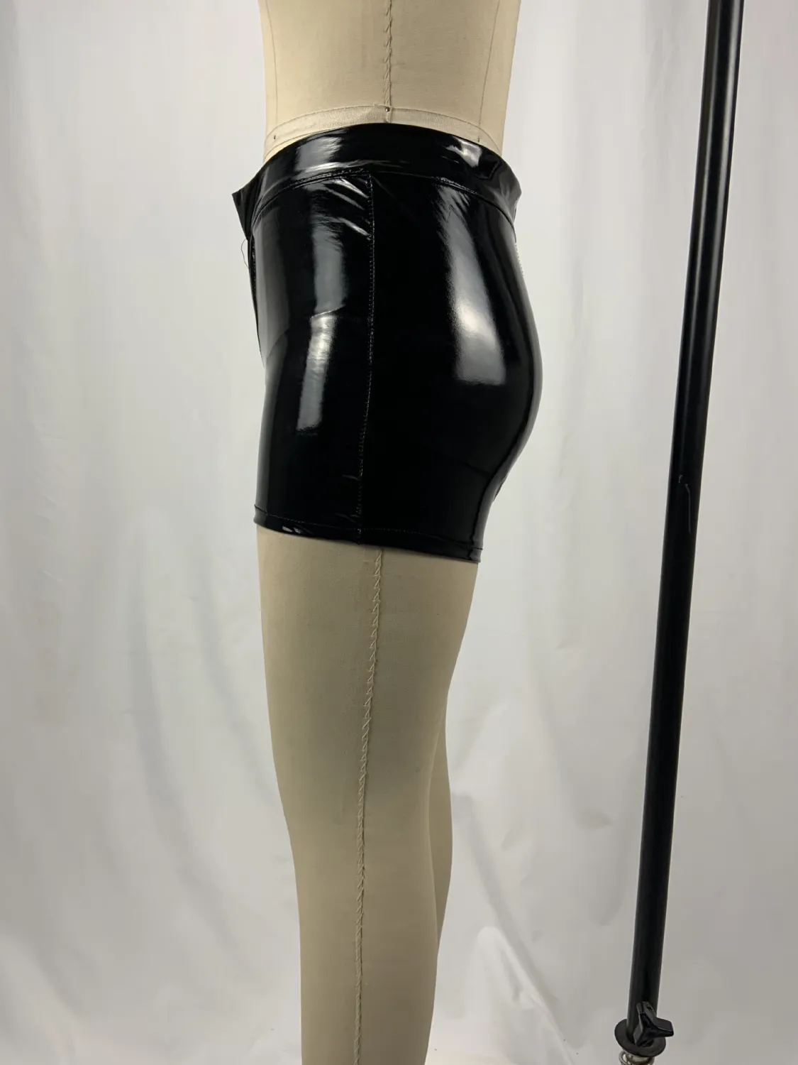 Pu Leather Shorts Solid Color Fashion Sexy Bodycon Plus Size Shorts - Image 5