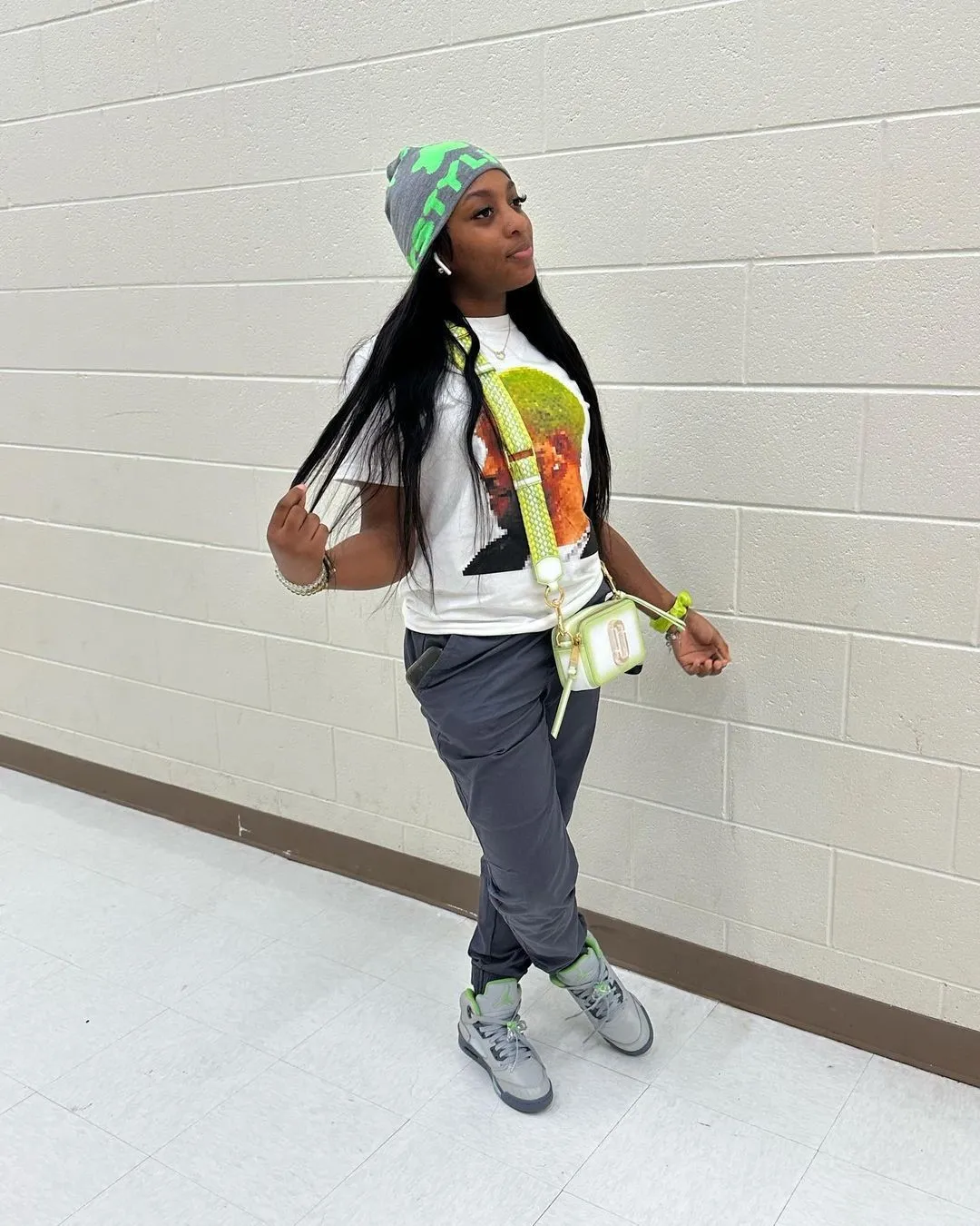 Summer Casual Loose Pure Cotton Mosaic Character Round Neck Short-sleeved T-shirt For Women - Image 7