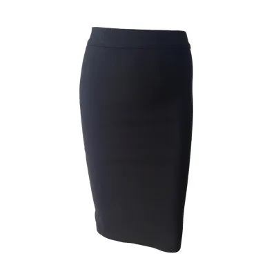 Ladies Fashion Elegant Solid Color Knee Length High Waist Elastic Bodycon Skirt - Image 15