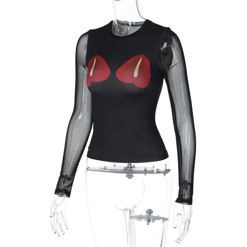 Women Style Print Round Neck Long Sleeve Basic Top - Image 11