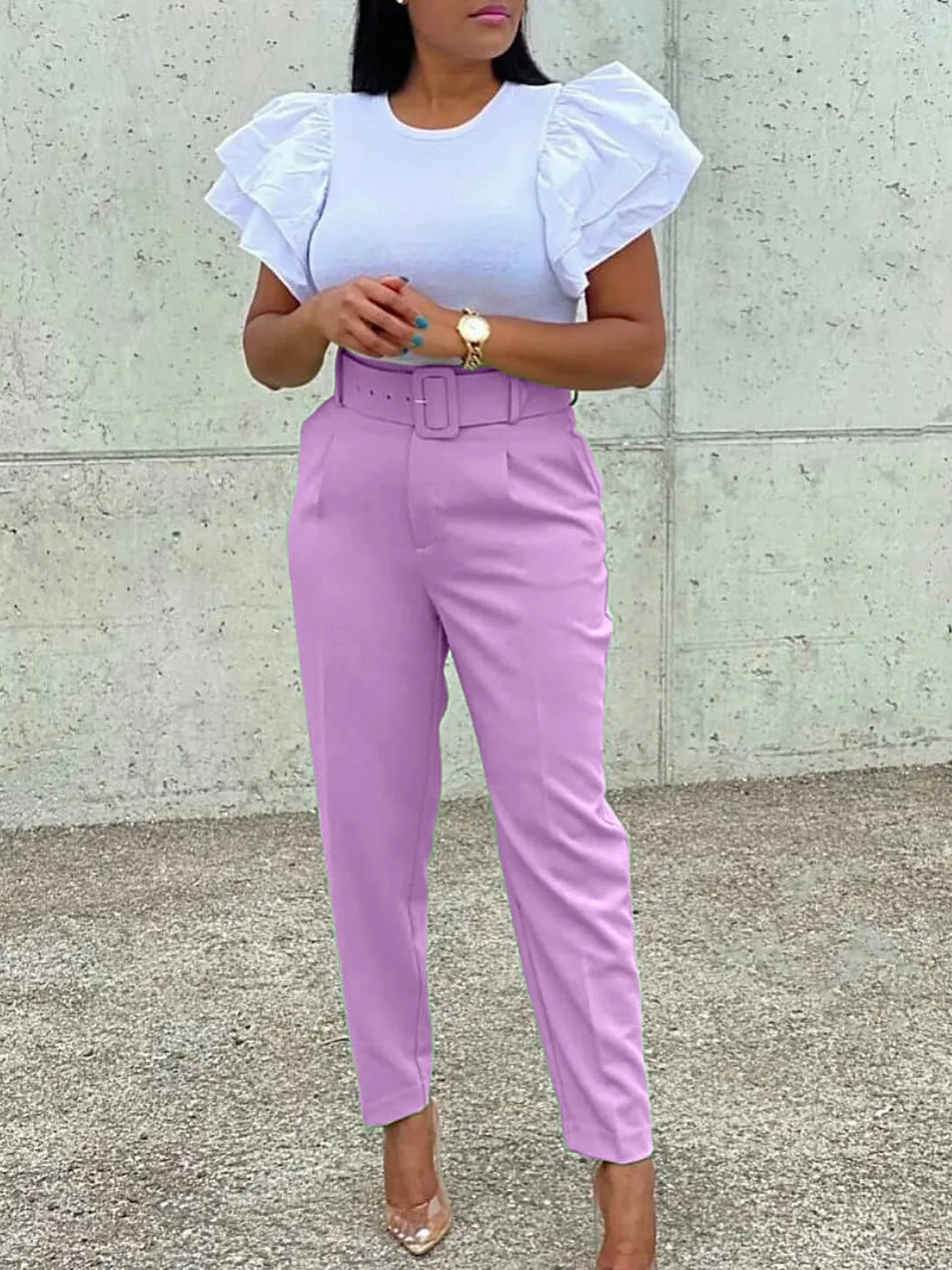 Autumn And Winter Chic Elegant OL Professional Trousers African High-Waist Casual Pants - Image 13