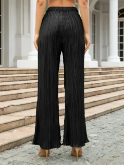 Women's Pleated Spring And Autumn Trousers Elastic Waist Loose Pants