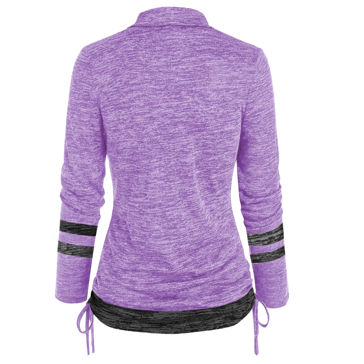 Women Leopard Patchwork Long Sleeve Loose Pleated Top