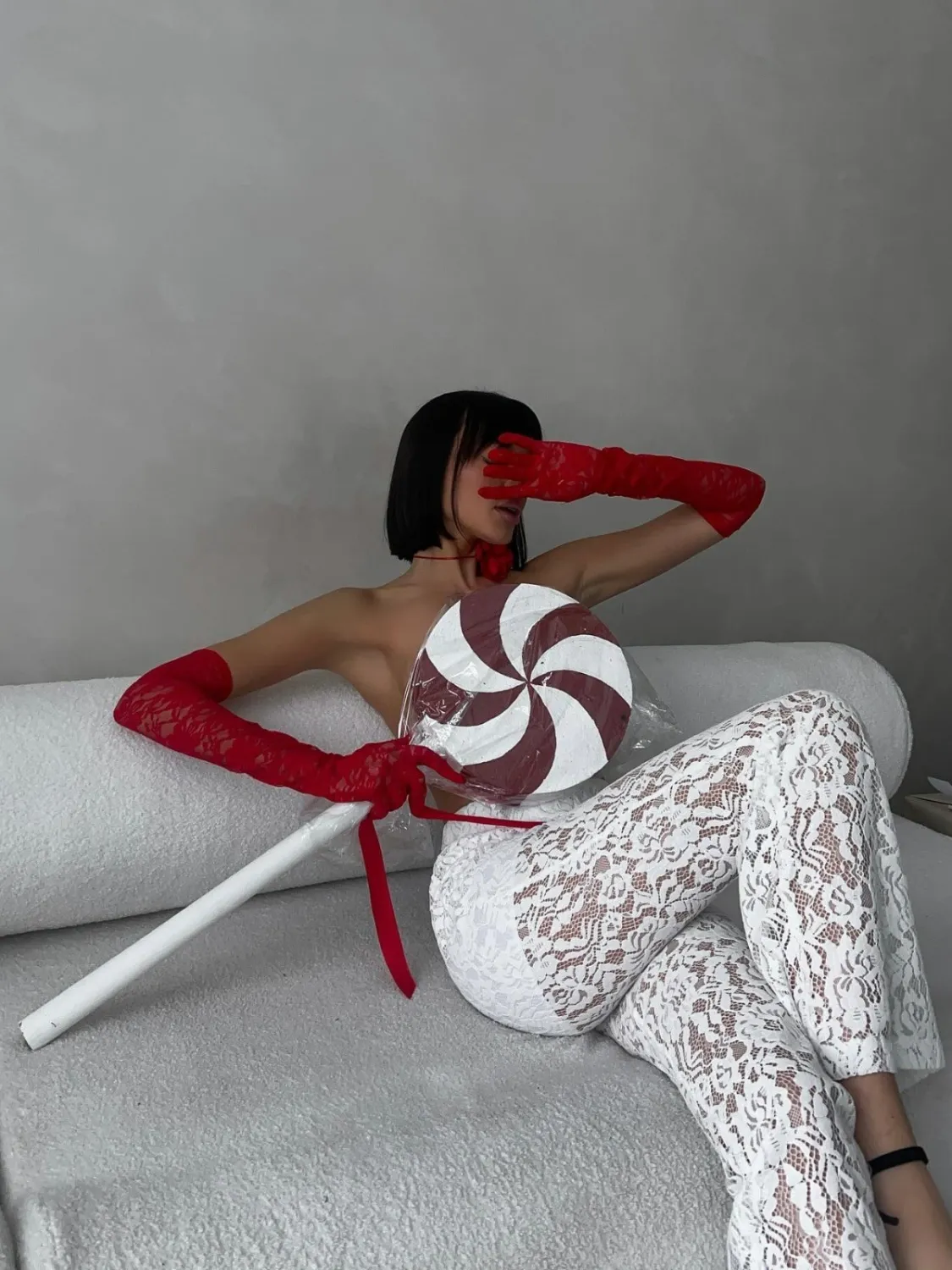 Spring Style Sexy High Waisted Mesh Patchwork Straight Trousers - Image 8