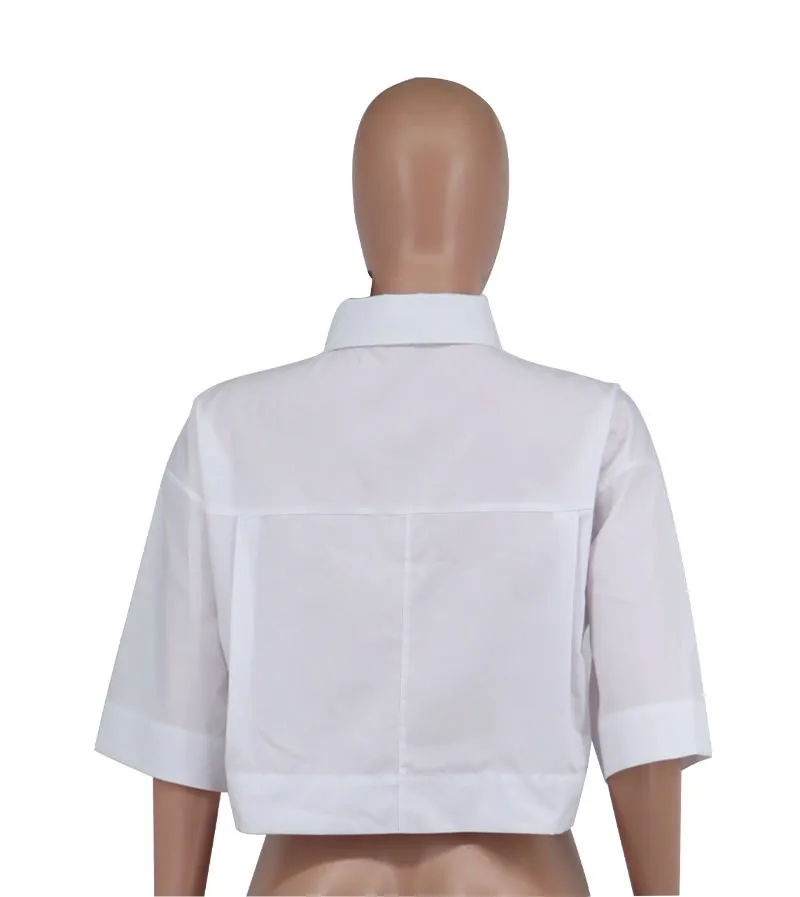 Spring Summer Fashion Casual Short Sleeve Women's Loose Shirt - Image 5