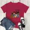 Girls Trip Letter Multi-Color Print Summer Fashion Short Sleeve T-Shirt