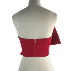Sexy Bow Knot Wrapped Chest Strapless Versatile Short Top Shirt Women Tops