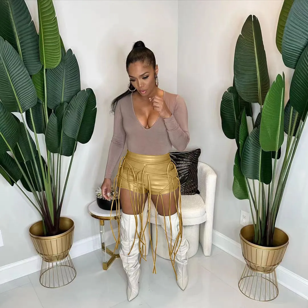 Ladies' Fashion Summer Leather Casual Style Shorts - Image 11