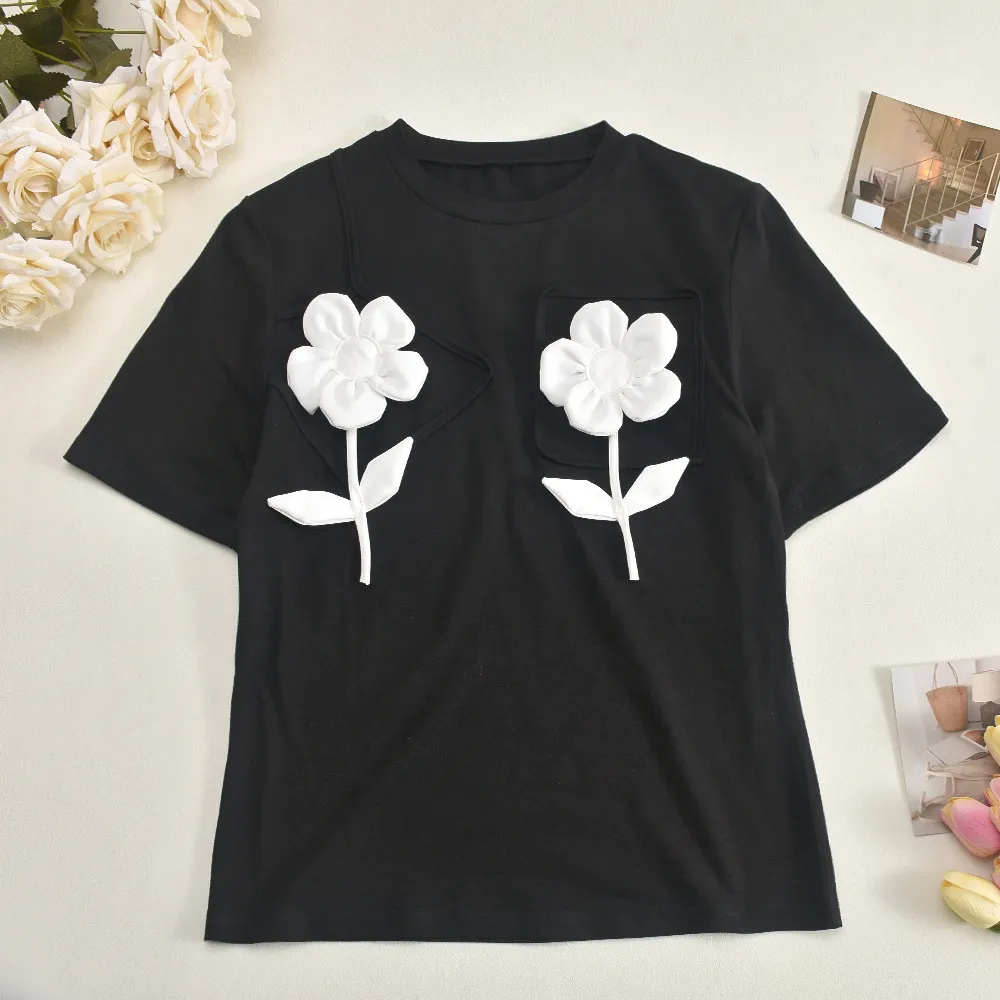 Summer Style Patchwork Contrast T-Shirt - Image 2