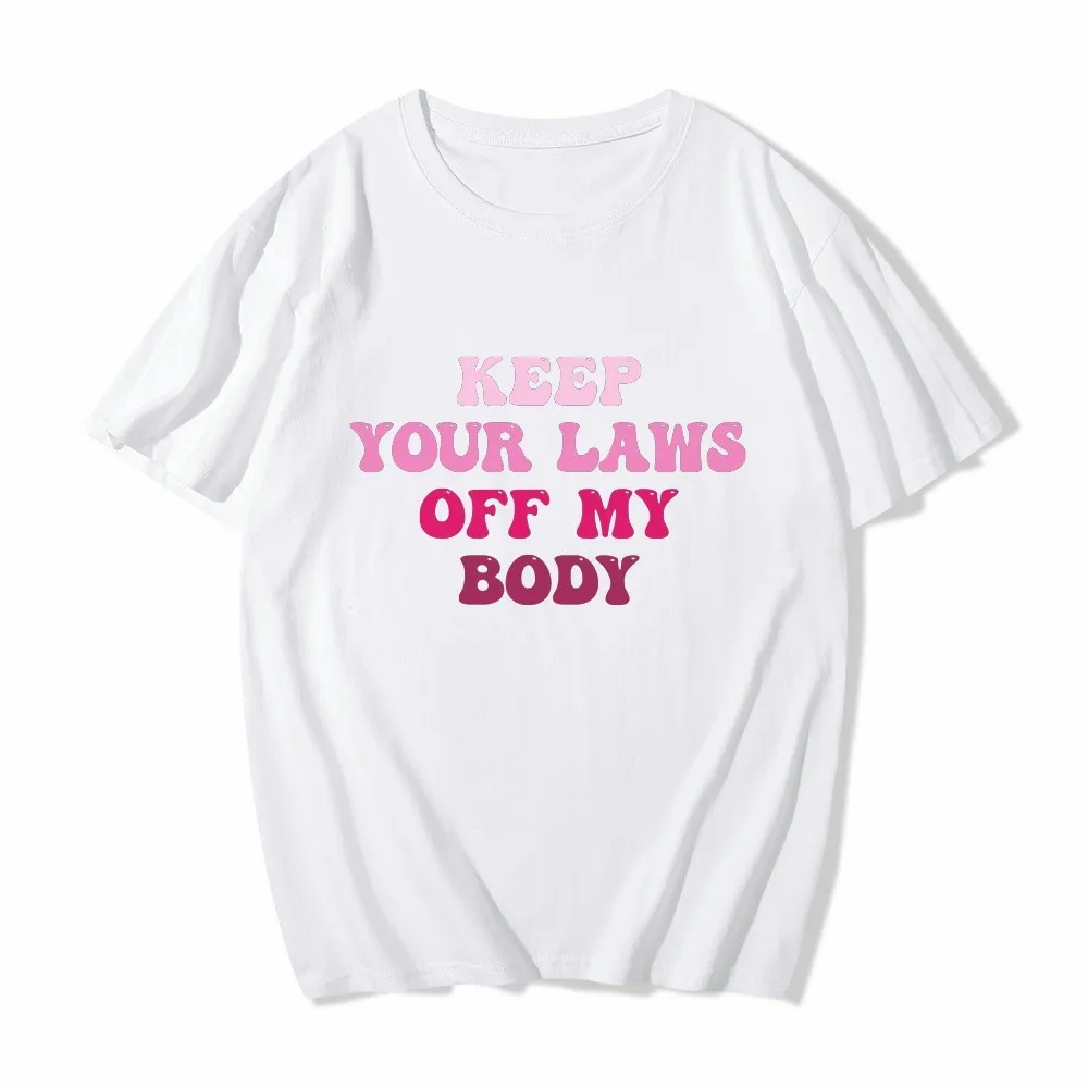 Mind Your Own Utters Anti-Abortion Roe Wade Letter Print Cotton White T-Shirt Plus Size - Image 8