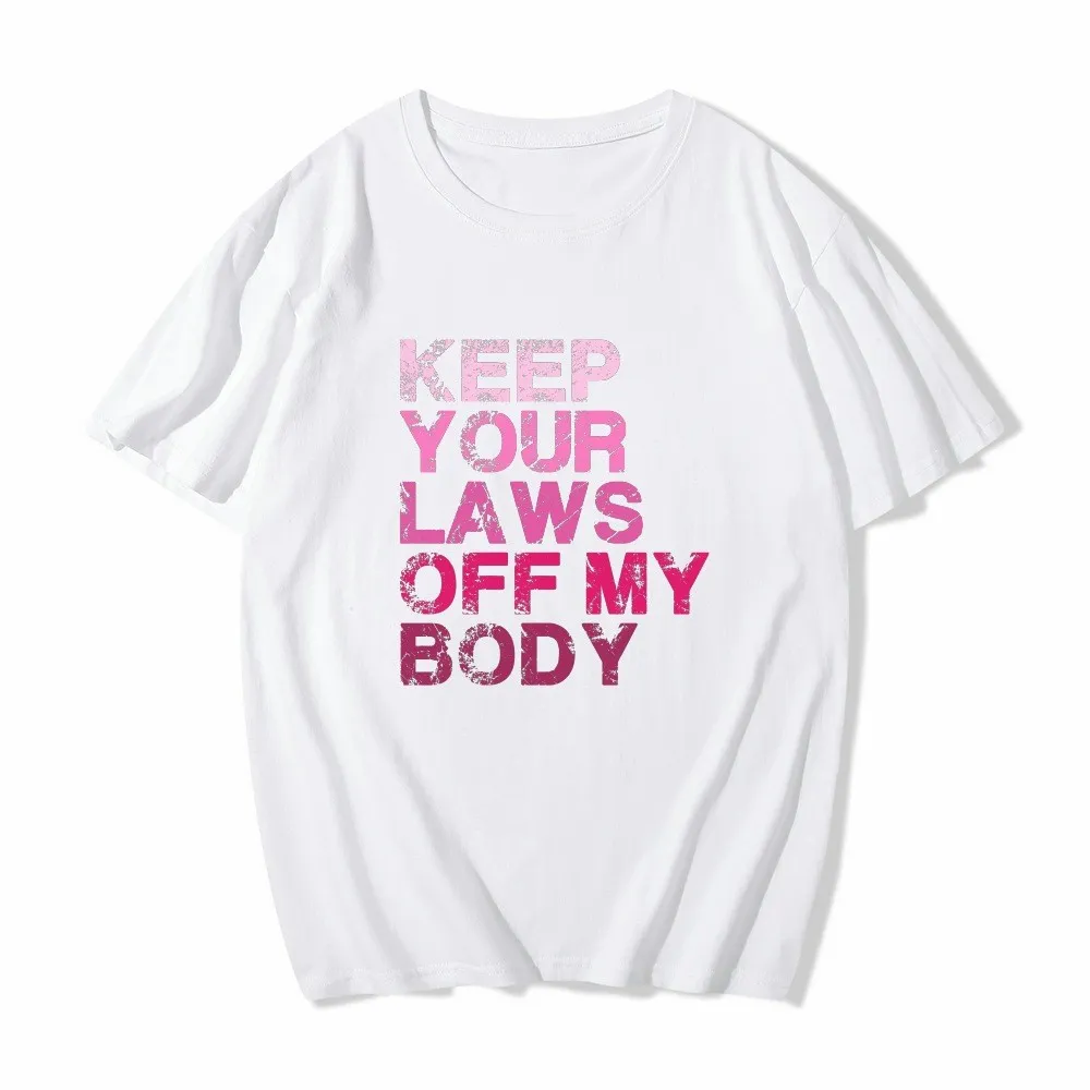 Mind Your Own Utters Anti-Abortion Roe Wade Letter Print Cotton White T-Shirt Plus Size - Image 10