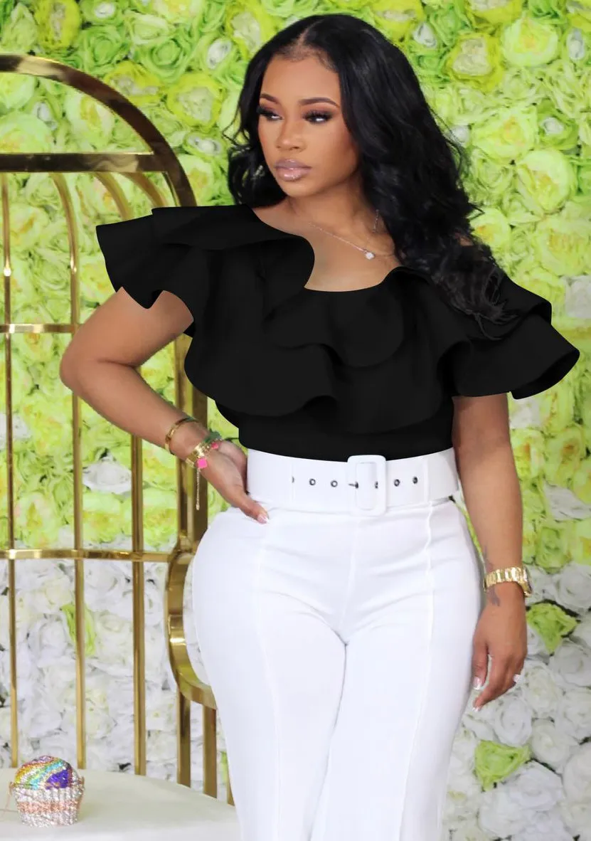 Women'S Clothes Double Layer Rufflenightclubs Tops T-Shirts - Image 5