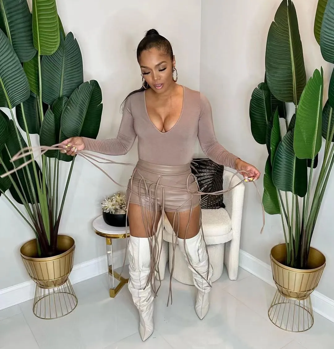 Ladies' Fashion Summer Leather Casual Style Shorts - Image 6