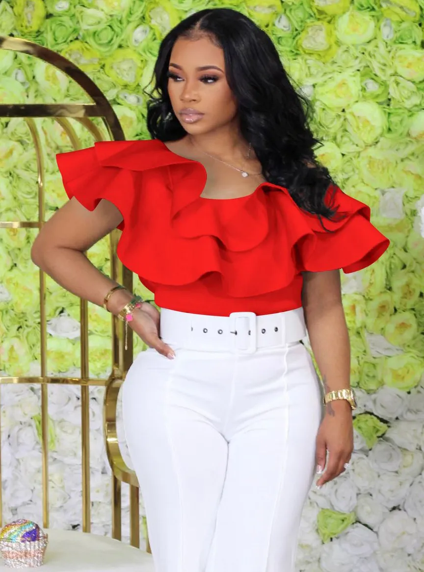 Women'S Clothes Double Layer Rufflenightclubs Tops T-Shirts - Image 3