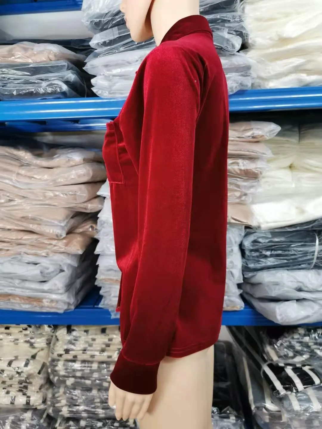 Spring Autumn Pocket Shirt Top Solid Color Chic Long Sleeve Single Breasted Shirt Women - Image 14