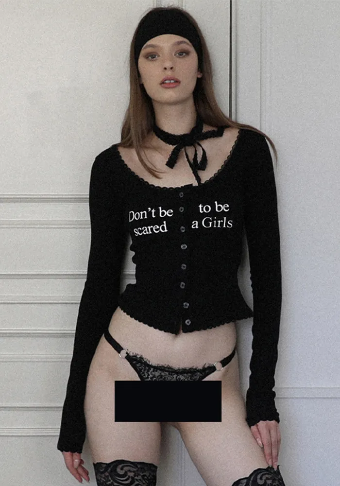 Autumn Fashion Trend U-neck Long-sleeved Knitting Cardigan Buttoned Slim T-shirt Top - Image 10