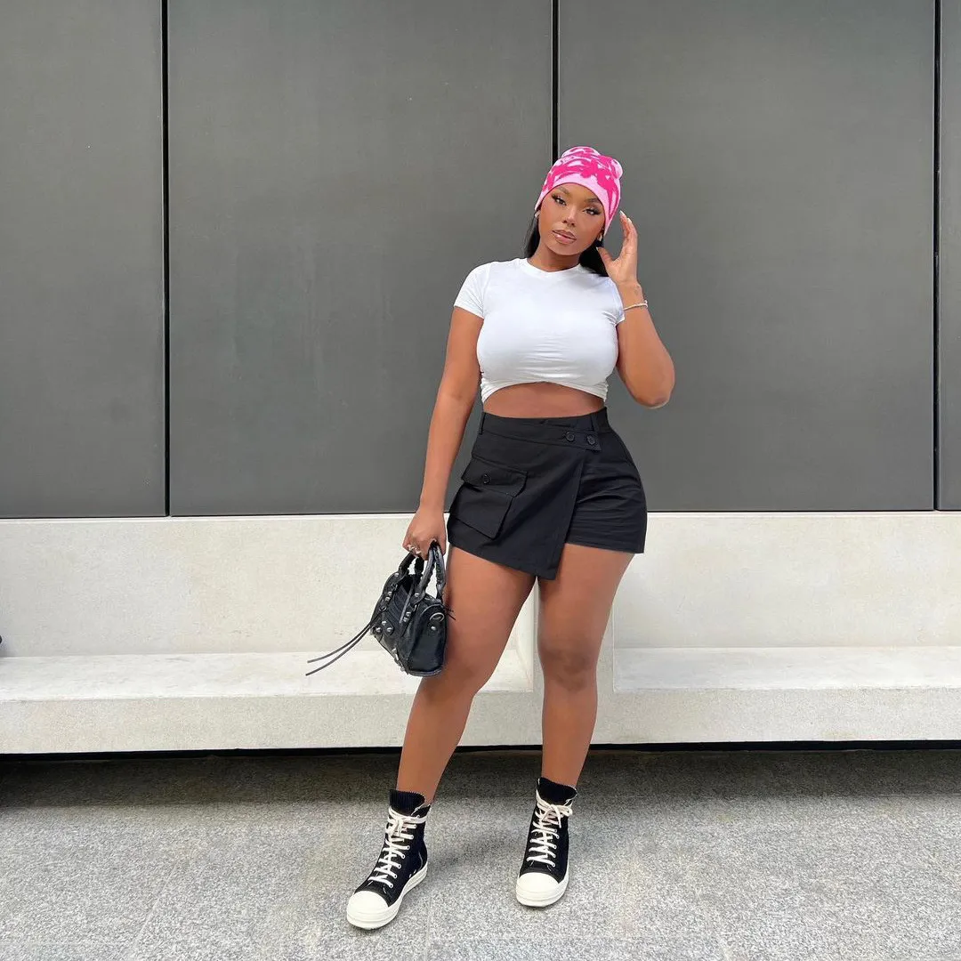 Fashion Women'S Solid Color Zipper Irregular Pocket Culottes Shorts - Image 13