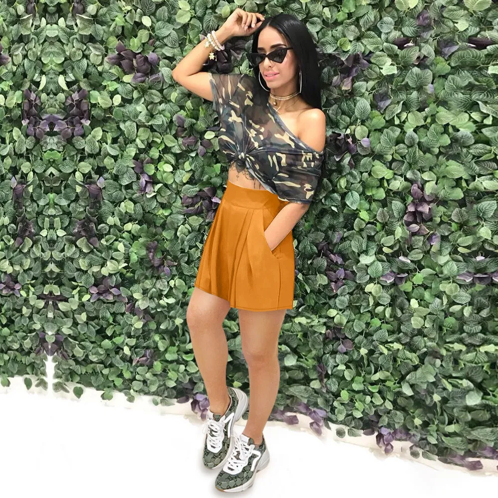 Spring Summer Women'S Casual High Waist Solid Color Shorts For Women - Image 5