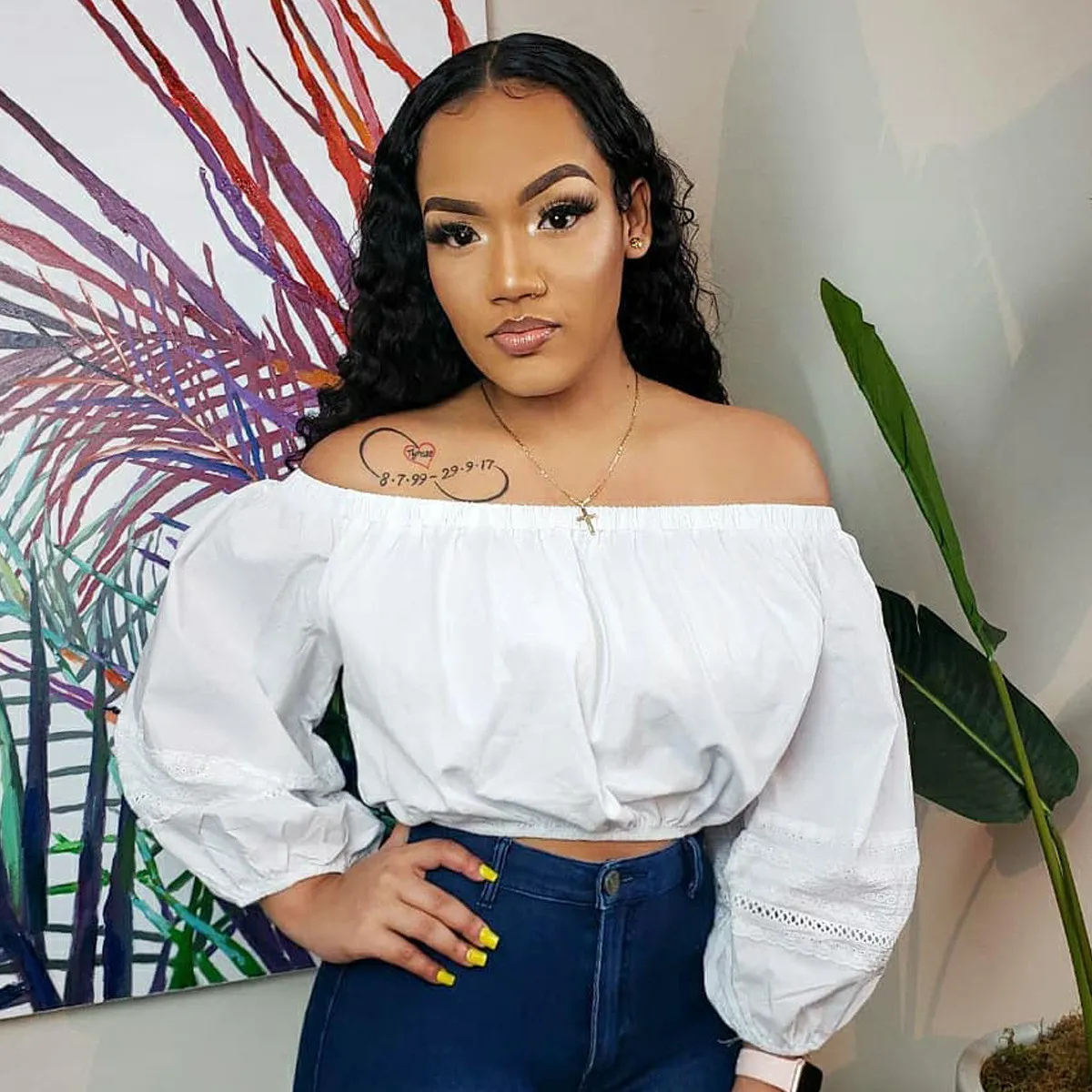 Women's Autumn Solid Lace Off Shoulder Top (Top Only) - Image 5