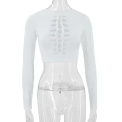 Women Cutout Lace-Up Long Sleeve Crop T-Shirt