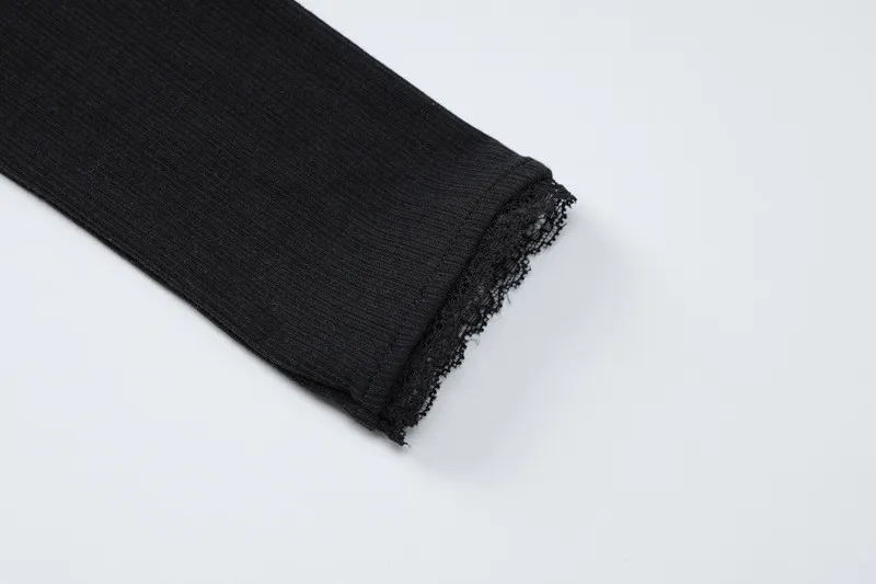 Autumn Fashion Trend U-neck Long-sleeved Knitting Cardigan Buttoned Slim T-shirt Top - Image 11