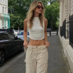 Summer Women Solid Color Sexy Street Fashion Slim Fit Sleeveless Tank Top