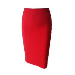 Ladies Fashion Elegant Solid Color Knee Length High Waist Elastic Bodycon Skirt