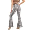 Trendy Tight Fitting Print Bell Bottom Pants Women'S Casual Pants