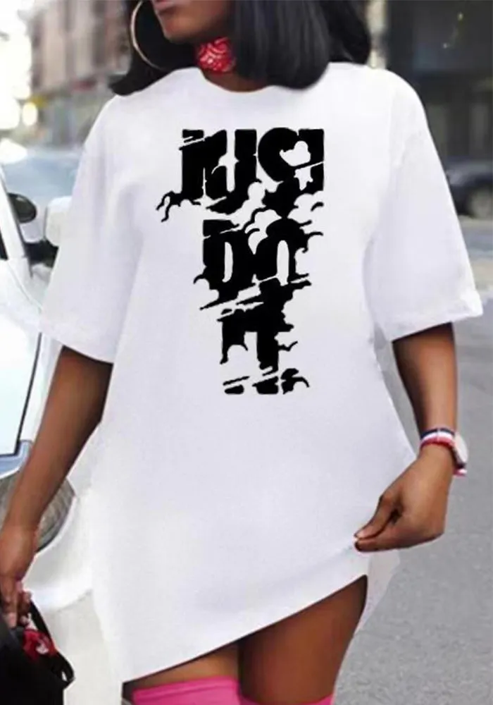 Women's Fashion Letter Print Solid Color Oversize Loose T-Shirts For Women - Image 3