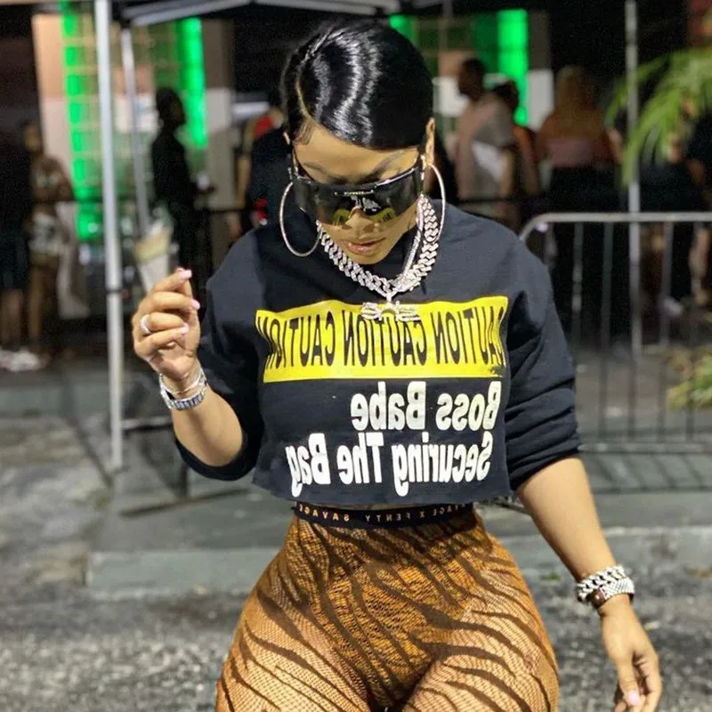 Women's Fall Fashion Round Neck Style Print Casual Street Hoodies T-Shirt - Image 8